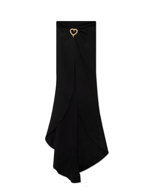 Moschino Black Maxi Skirt With Application,