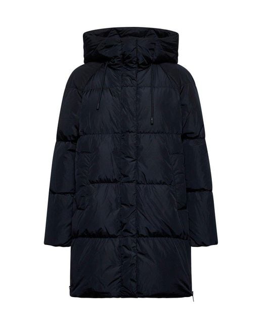 Weekend by Maxmara Blue High Neck Drawstring Coat