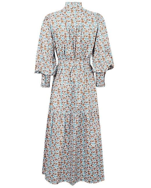 Weekend by Maxmara Gray All-over Floral Printed Midi Dress