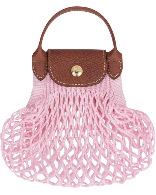 Longchamp Pink Le Pliage Filet Xs Crossbody Bag