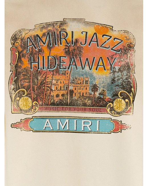 AMIRI アミリ ロゴ Tシャツ JAZZ HIDEAWAY ベージュ 関税込 Amiri Jazz Hideaway Tee in Ivory | FWRD