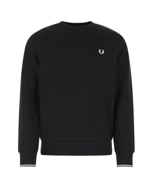 Fred Perry Black Midnight Cotton Blend Sweatshirt for men