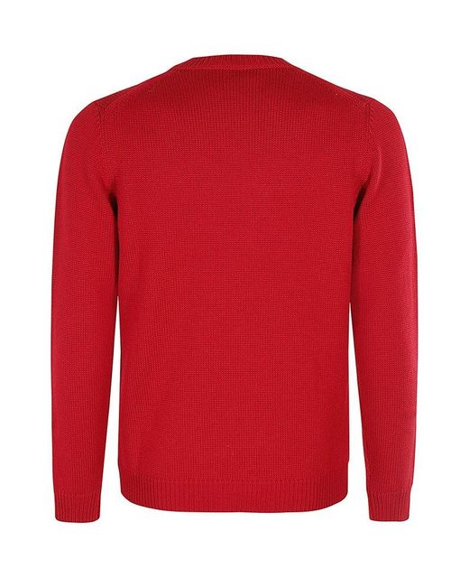 Roberto Collina Red Crewneck Knit Sweater for men