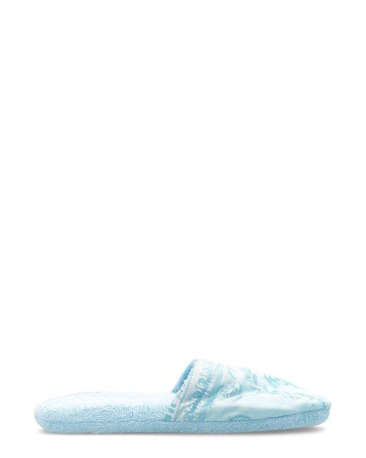 Versace Blue Medusa Printed Flat Slippers for men
