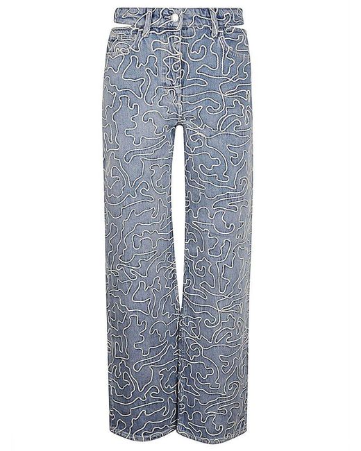 IRO Blue Lambert Cut-Out Detail Cotton Jeans