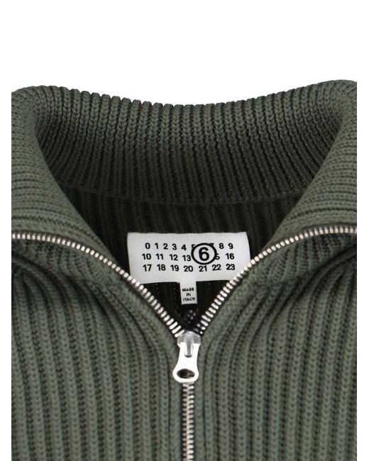 MM6 by Maison Martin Margiela Green Zip Sweater for men