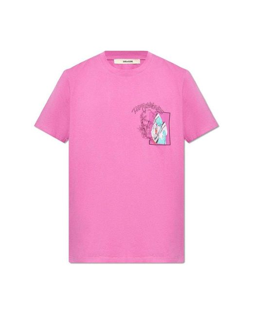 Zadig & Voltaire Pink 'ted' T-shirt With Print, for men