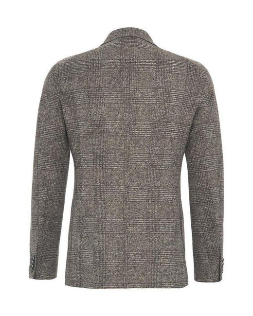 Tagliatore Gray Montecarlo Single-Breasted Checked Blazer for men