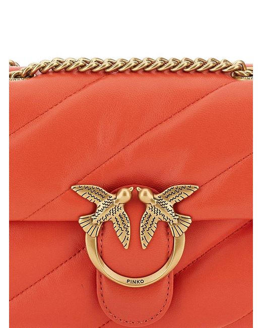 Pinko Red Love Puff Quilted Mini Shoulder Bag