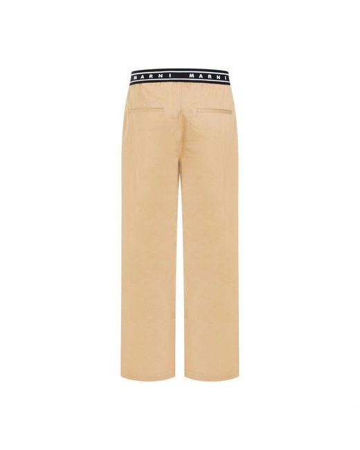 Marni Natural Logo Waistband Mid-waisted Trousers for men