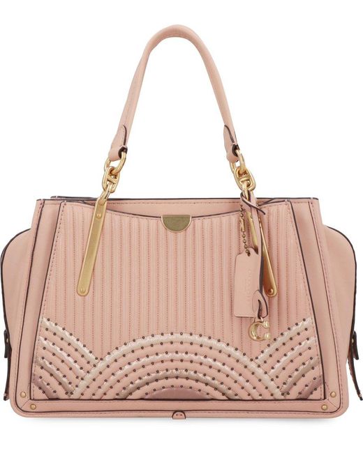 COACH Leather Zipped Top Handle Bag in Beige (Natural) Lyst UK