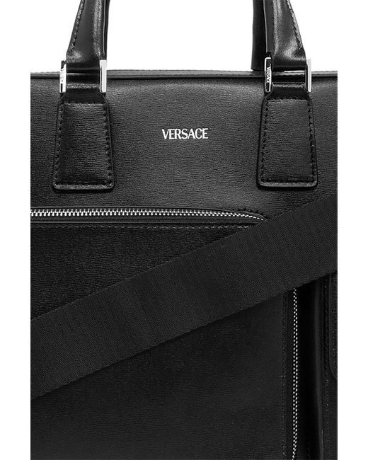 Versace Black Document Bag for men