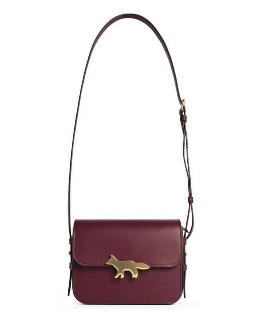 Maison Kitsuné Purple Edie Fox Plaque Shoulder Bag