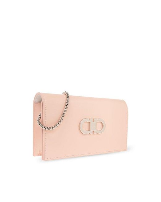 Ferragamo Pink 'mini G Flat' Shoulder Bag,