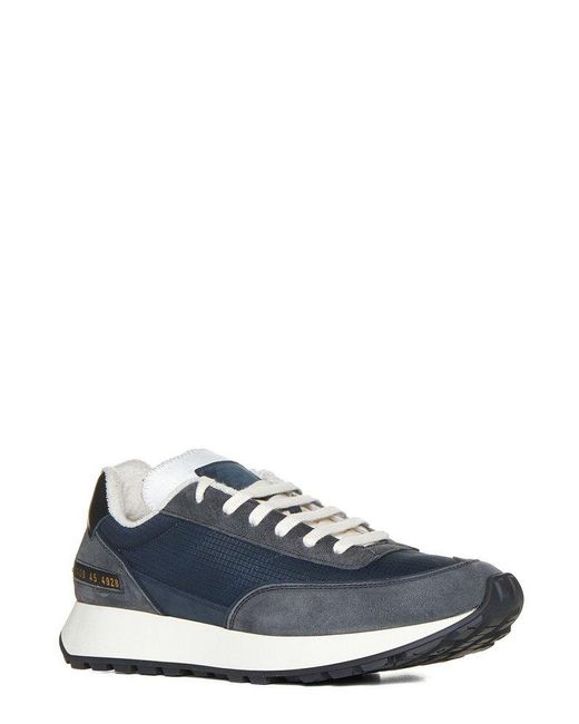 Common Projects Blue Panelled Lace-up Sneakers for men