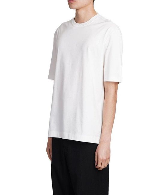 Zegna White Short-sleeved Crewneck T-shirt for men