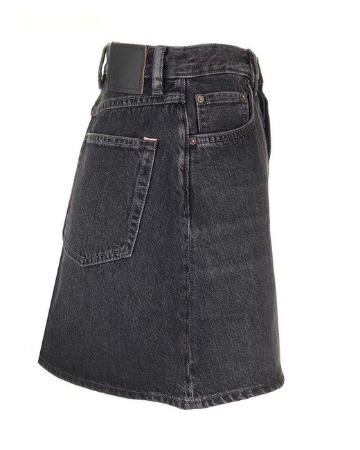Acne Black High-waisted Denim Mini Skirt
