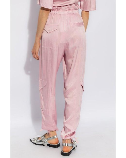Ganni Pink Trousers With Pockets,