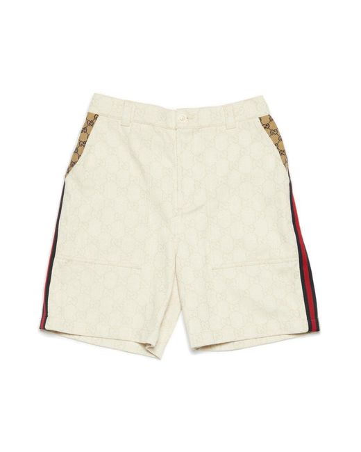 Gucci Natural GG Jacquard Bermuda Shorts for men