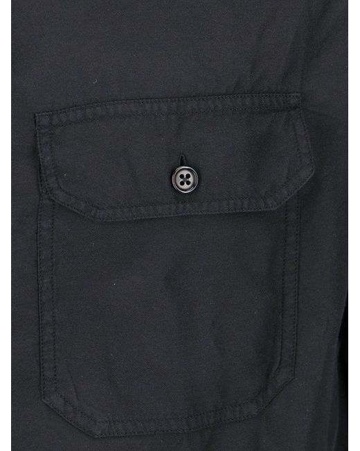 Tom Ford Blue Flap Pocket Long-sleeved Shirt for men