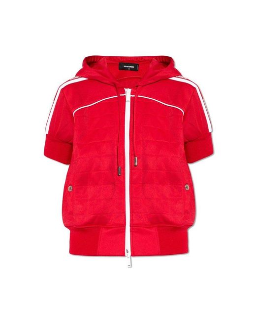 DSquared² Red Ground Short-sleeved Hooded Jacket