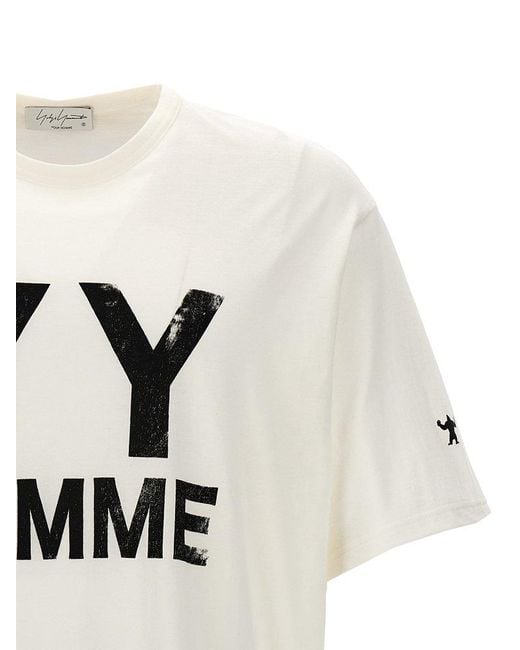 Yohji Yamamoto Gray Logo Print T-Shirt for men
