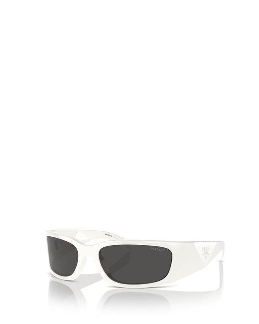 Prada Metallic Rectangular Frame Sunglasses for men