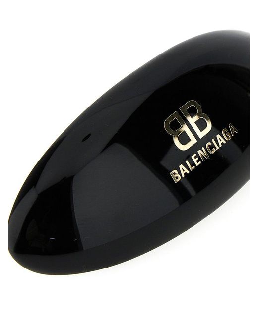 Balenciaga Black Logo Hair Clip Hair Accessories
