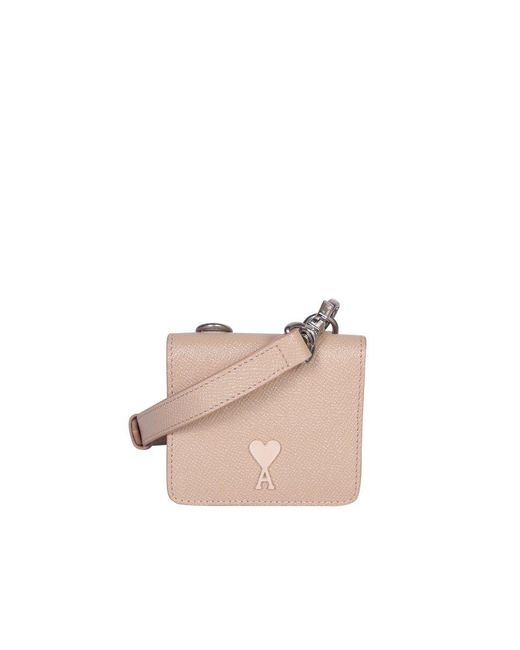 AMI Pink Ami Paris Adc Seas Strap Card Holder for men