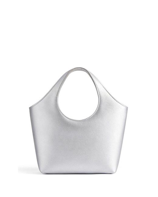 Balenciaga Gray Logo Embossed Top Handle Bag