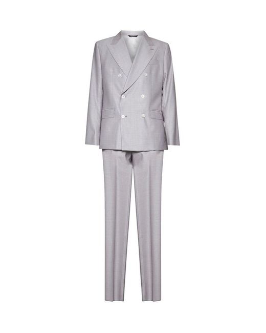 Dolce & Gabbana Gray Wool And Silk Tailored Suit for men