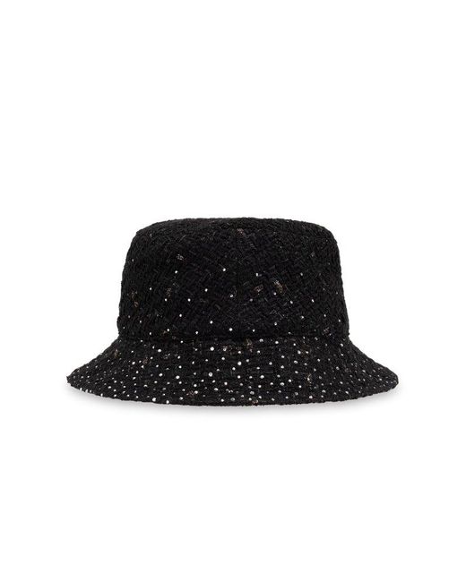 Amiri Black Logo Plaque Tweed Bucket Hat for men