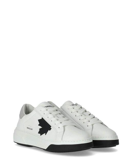 DSquared² White Bumper Round Toe Lace-up Sneakers for men