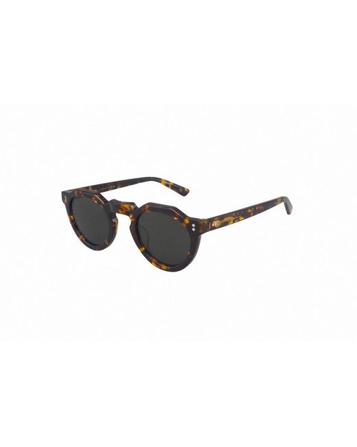 Lesca Pica Round Frame Sunglasses in Black | Lyst