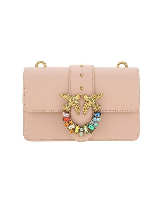ショルダーバッグ・ポシェット Pinko Shoulder bags Pinko Half Moon Baby Leather Shoulder Bag Pinko Pink Antique