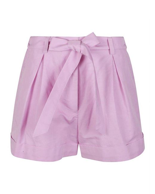 Pinko Purple Primula Belted Shorts