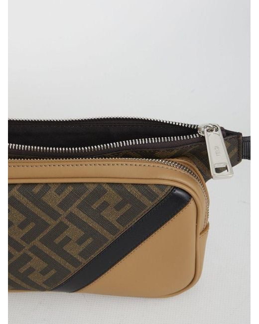 Fendi Brown Diagonal Belt Bag for men