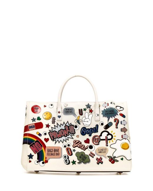 Anya Hindmarch Multicolor All Over Embossed Print Shopping Bag