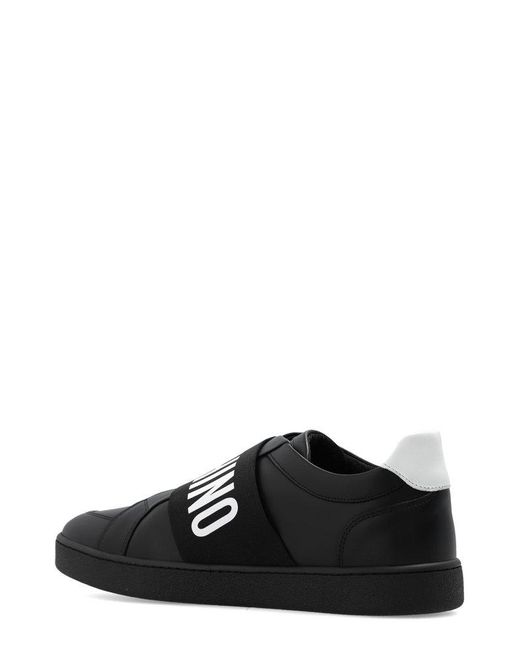 Moschino Black Logo Detailed Low-top Sneakers for men