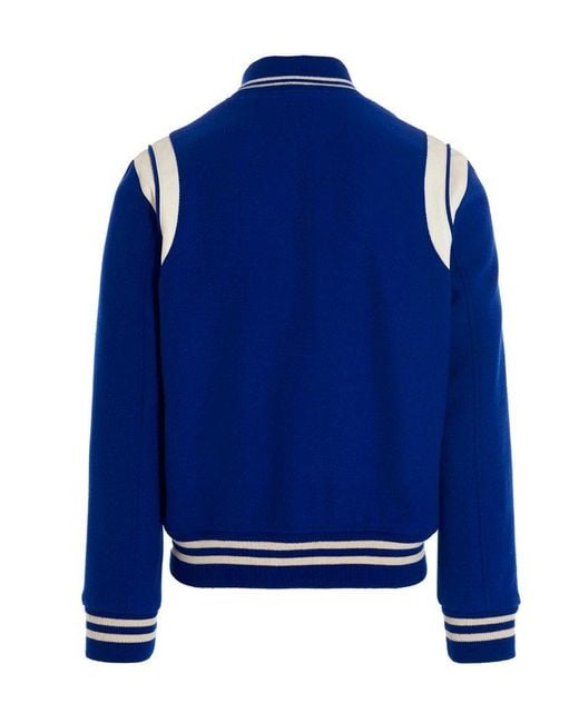 Saint laurent teddy jacket blue discount