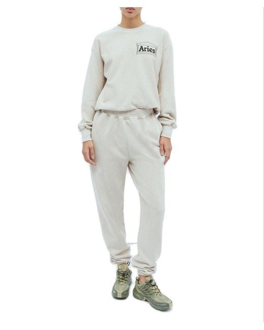 Aries Gray Mid-rise Track Pants