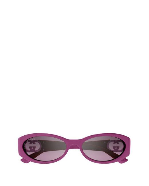 Gucci Purple Oval Frame Sunglasses