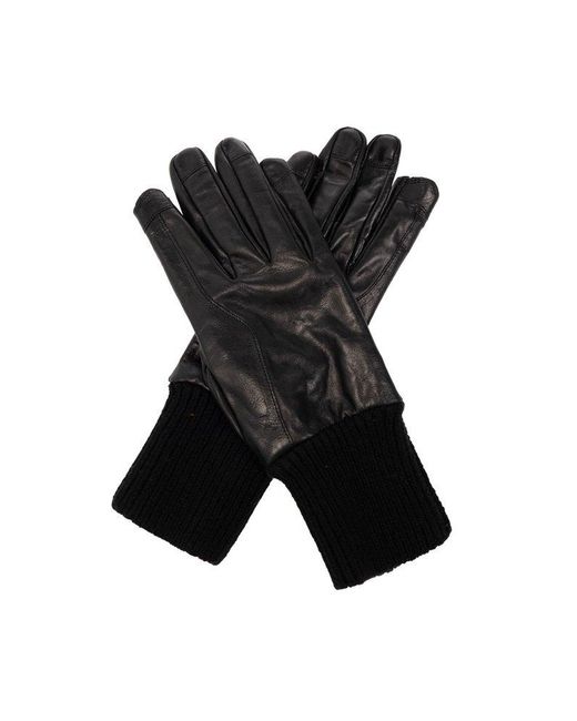 Rick Owens Black Leather Gloves