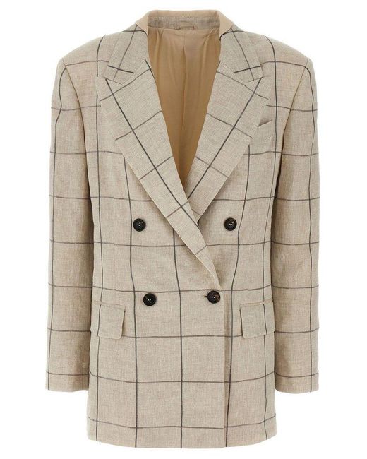 Brunello Cucinelli Natural Embroidery Blazer
