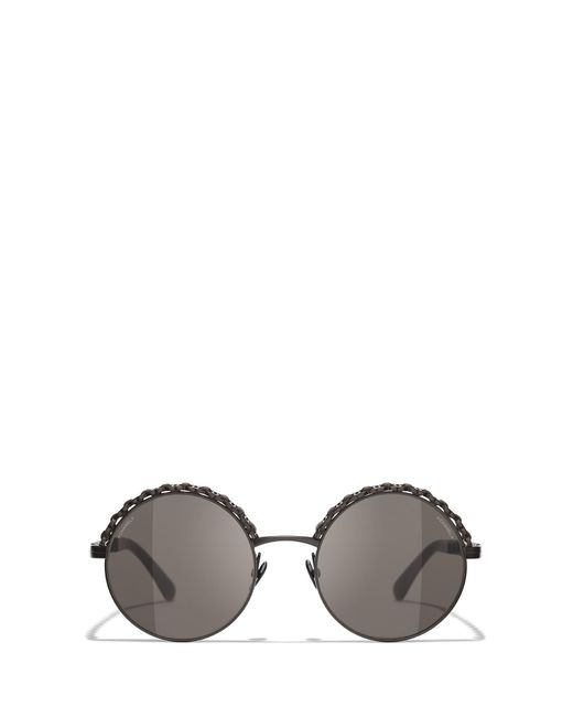 Chanel Black Round Frame Sunglasses