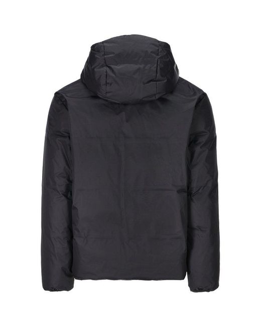 C P Company Black Logo-printed Hooded Padded Jacket for men