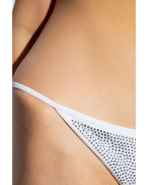 DSquared² White Icon Clubbing Micro Bikini Top