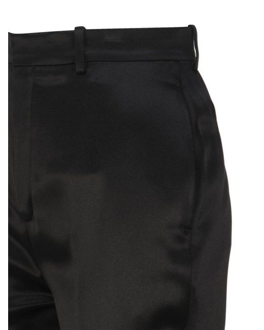 Saint Laurent Black Slim Fit Mid-Rise Trousers