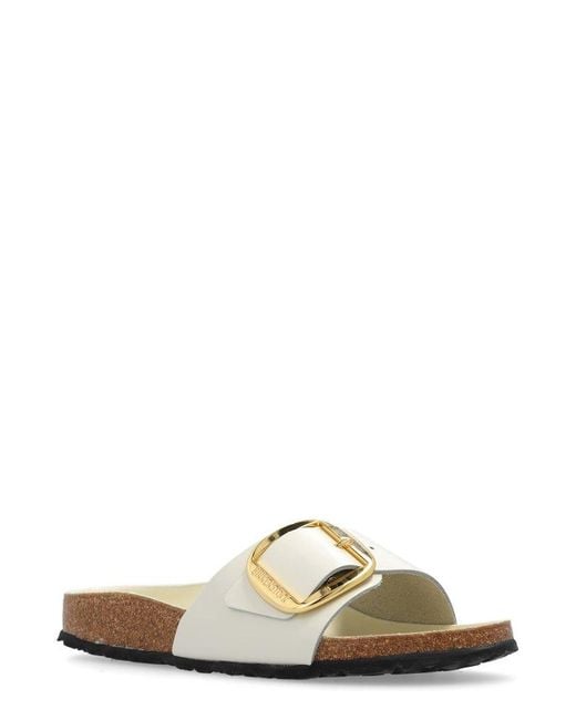 Birkenstock White Arizona Big Buckle Slides