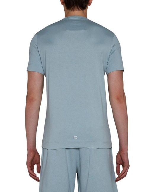Givenchy Blue Logo Cotton T-shirt for men